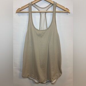 Lululemon - Race Back Relaxed Fit Tank - Beige / White - Size 4
